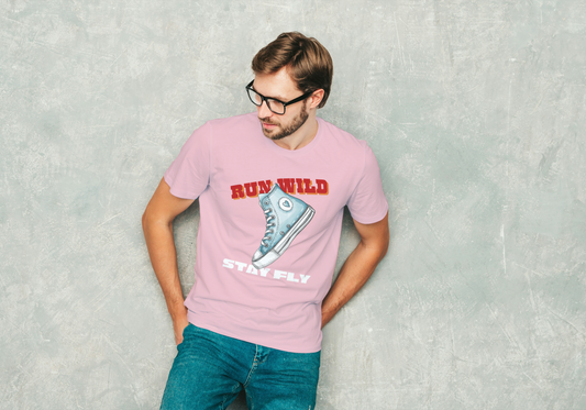 Run Wild, Stay Fly – Graphic Sneaker Men Cotton T-shirt