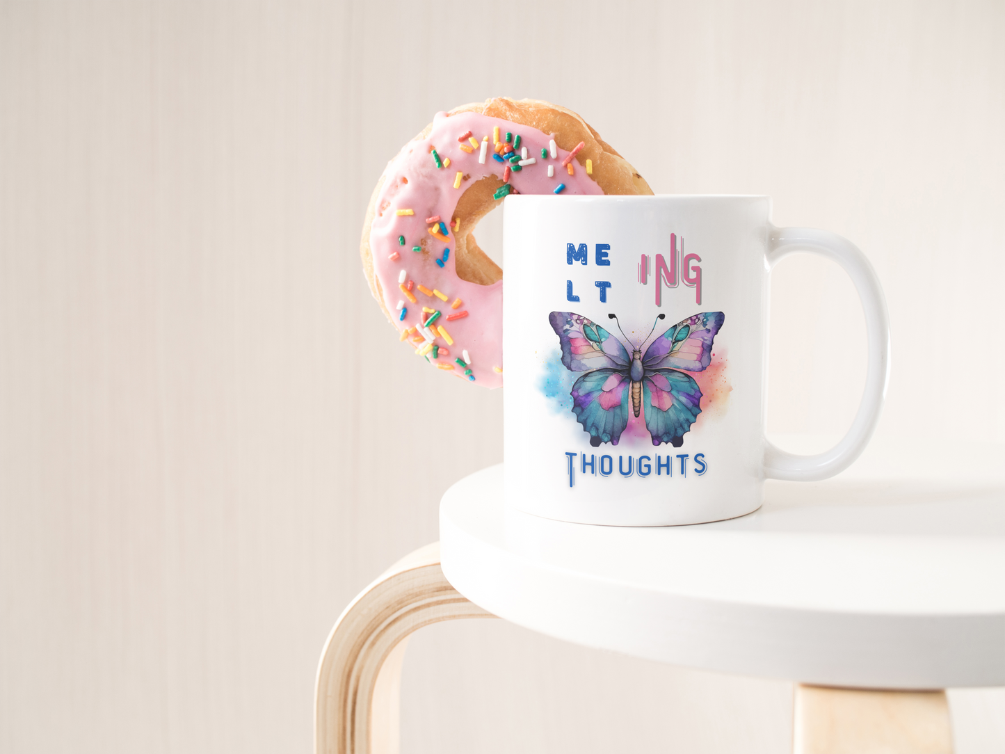 Melting Thoughts – White Ceramic Coffee Mug