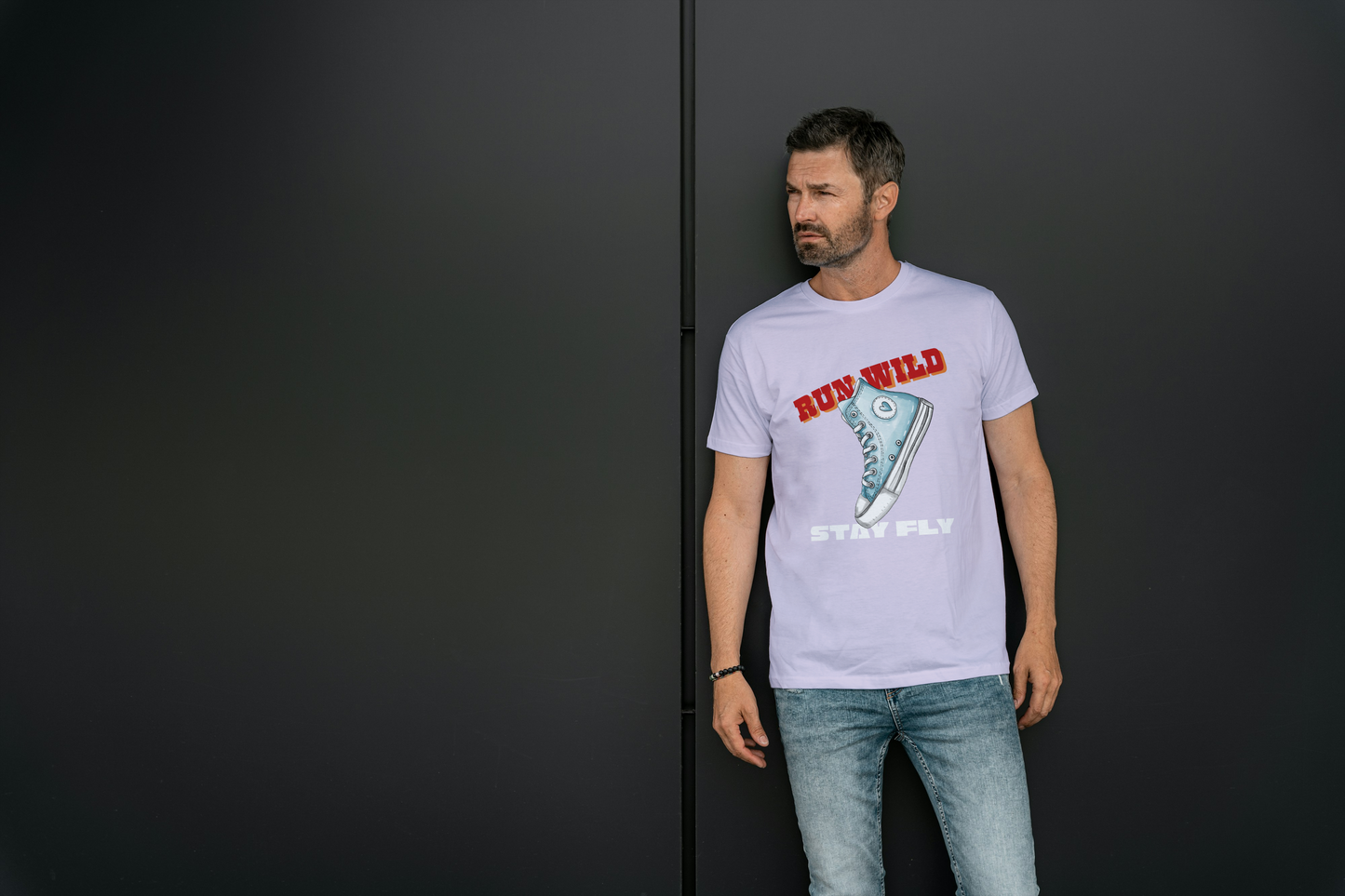 Run Wild, Stay Fly – Graphic Sneaker Men Cotton T-shirt