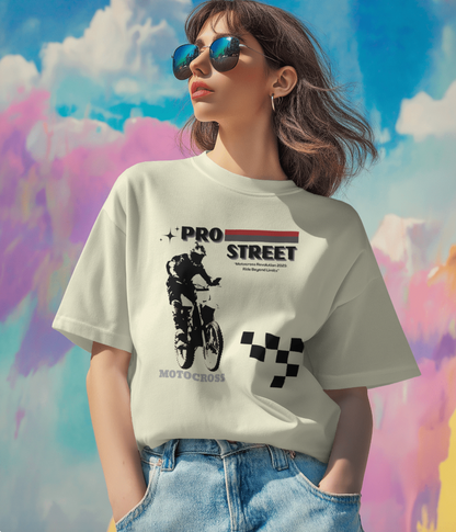Unisex Oversized Pro Street Motocross Tee – Ride Loud, Ride Free