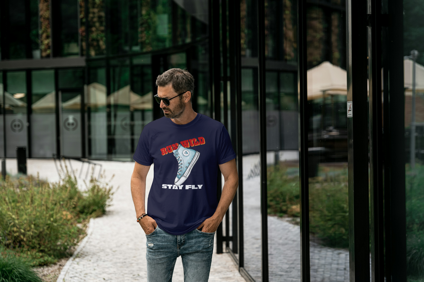 Run Wild, Stay Fly – Graphic Sneaker Men Cotton T-shirt