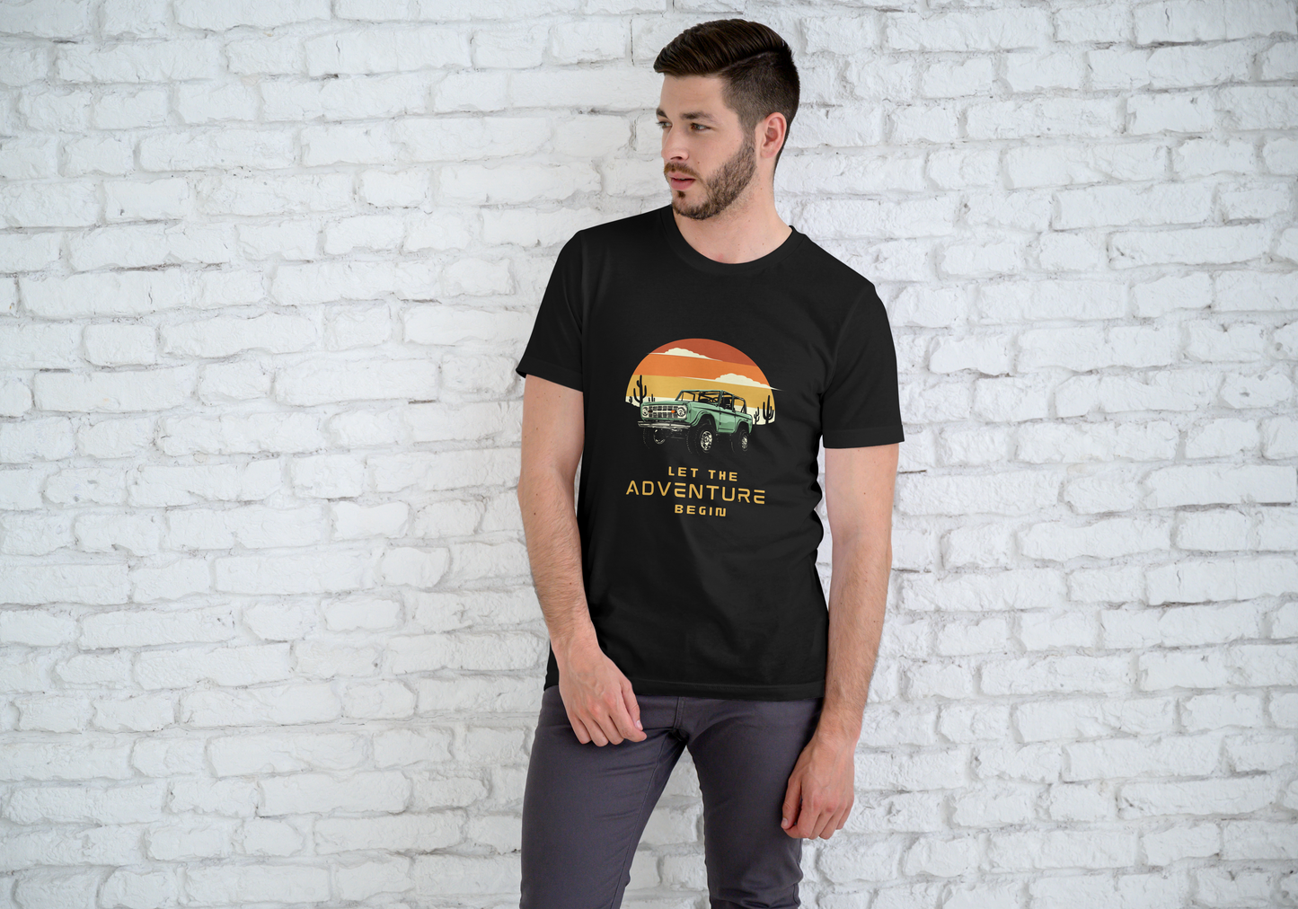 Let the Adventure Begin – Cotton Premium Men's T-Shirt