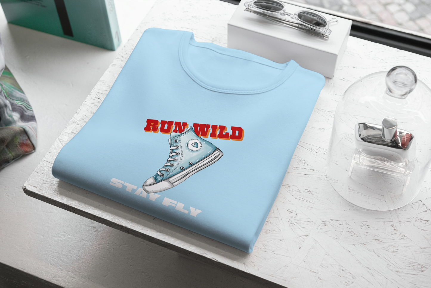Run Wild, Stay Fly – Graphic Sneaker Men Cotton T-shirt
